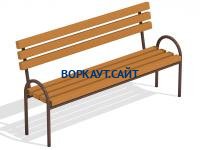 Парковая лавочка со спинкой МАФ 1605 в Архангельске