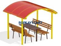 Стол и лавки под навесом МАФ 4005 в Архангельске