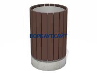 Урна деревянная круглая с бетонным основанием МАФ 1632 в Архангельске