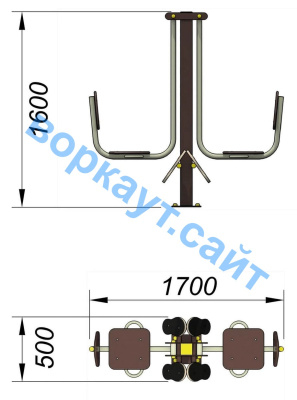 Уличный тренажер "Жим ногами горизонтальный " УТ 003 в Архангельске