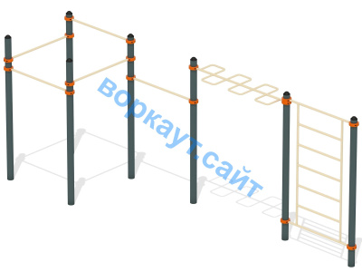 Воркаут турники с шведской стенкой и рукоходом  ВС-21 в Архангельске