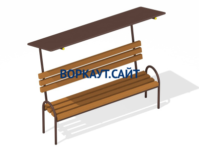 Лавочка под навесом МАФ 1607 в Архангельске