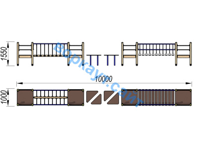 Детский спортивный комплекс Двойной мостик ДСК 3115 в Архангельске