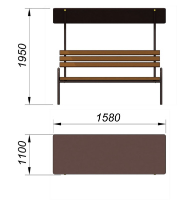 Лавочка под навесом МАФ 1607 в Архангельске