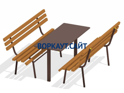 Дачный комплект из 2 лавочек и стола МАФ 1620 в Архангельске