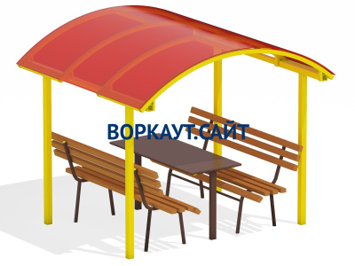 Стол и лавки под навесом МАФ 4005 в Архангельске