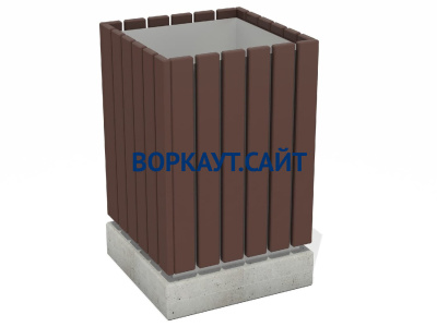 Урна деревянная квадратная с бетонным основанием МАФ 1633 в Архангельске