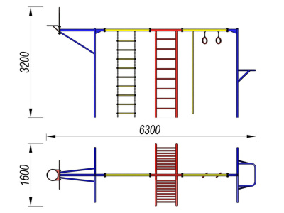 Гимнастический комплекс с баскетбольным щитом МАФ 3001 в Архангельске Гимнастический комплекс с баскетбольным щитом МАФ 3001 в Архангельске
